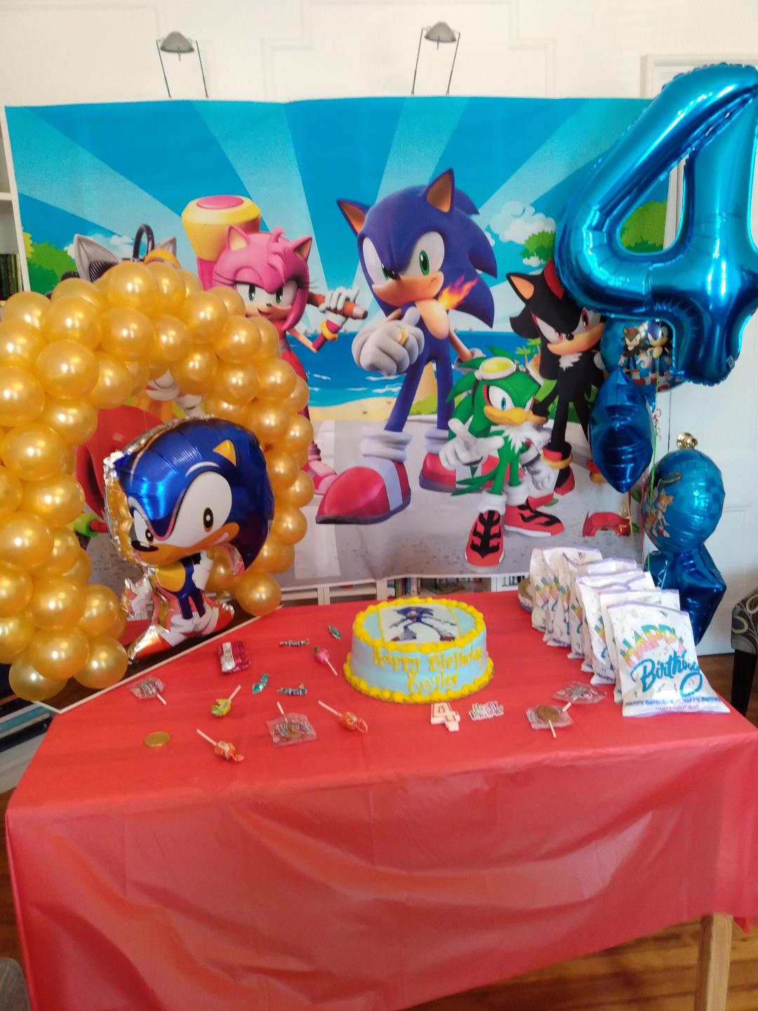 PARTY #232, SONIC 4TH BIRTHDAY PARTY - PARTY DECORATIONS BY TERESA